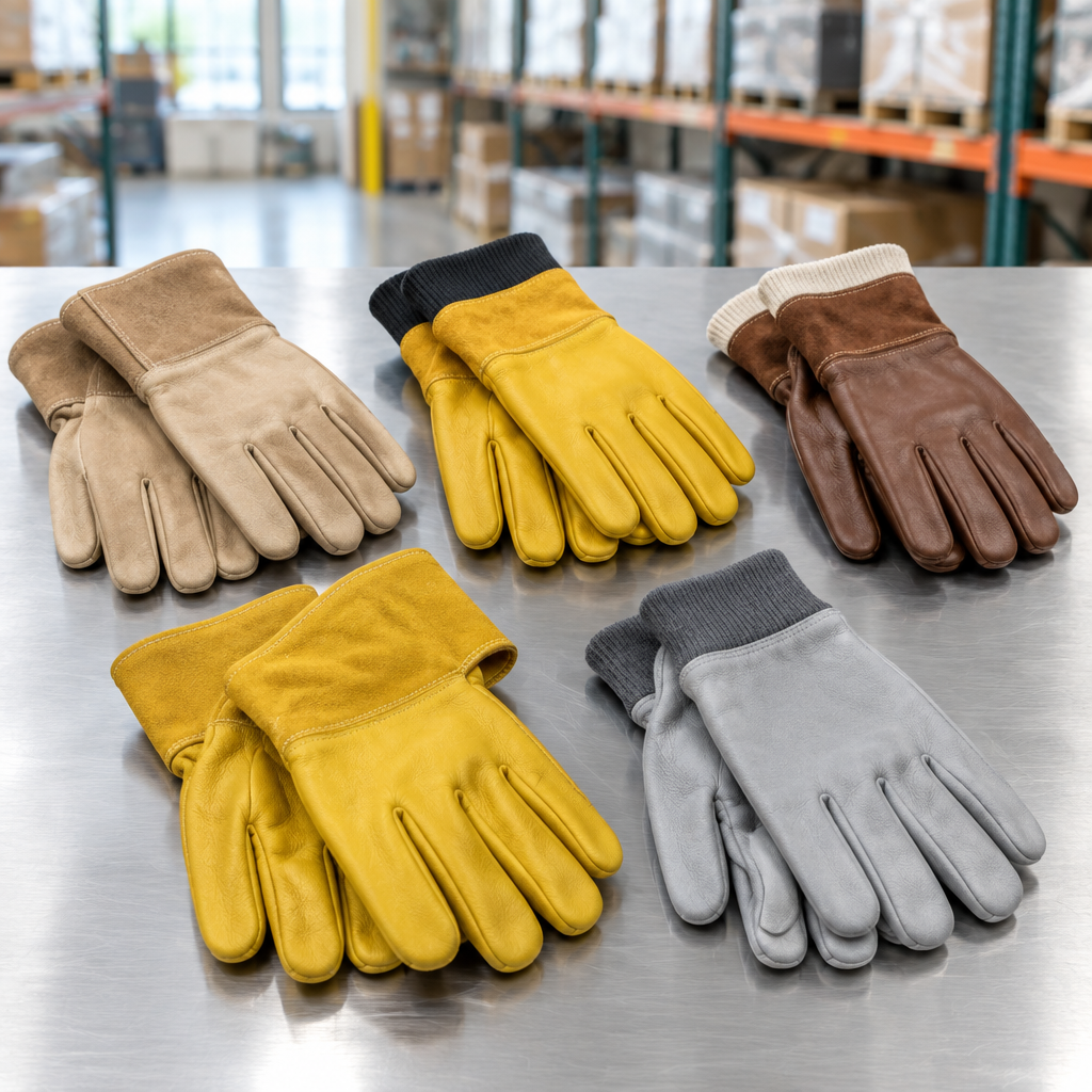 Leather work gloves