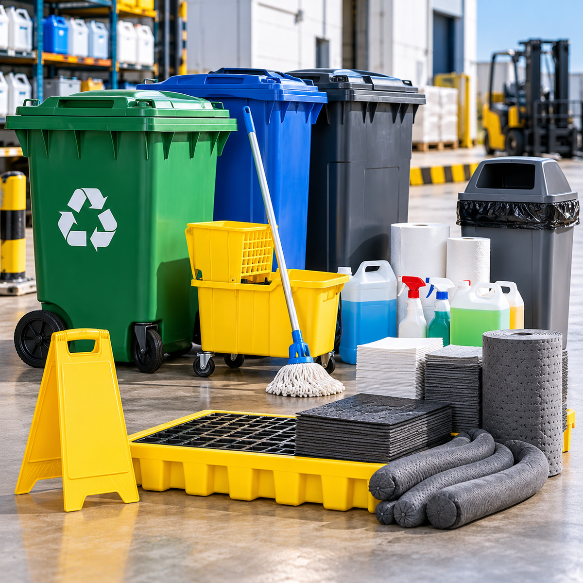 Waste management, recycling and cleaning supplies