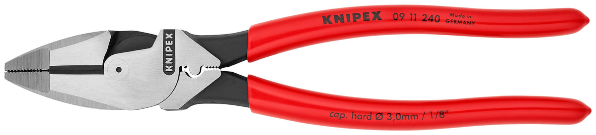 Pince universelle à levier renforcé Knipex 09 11 240, tête New England, avec tire-fil et sertissage, 9-1/2 po