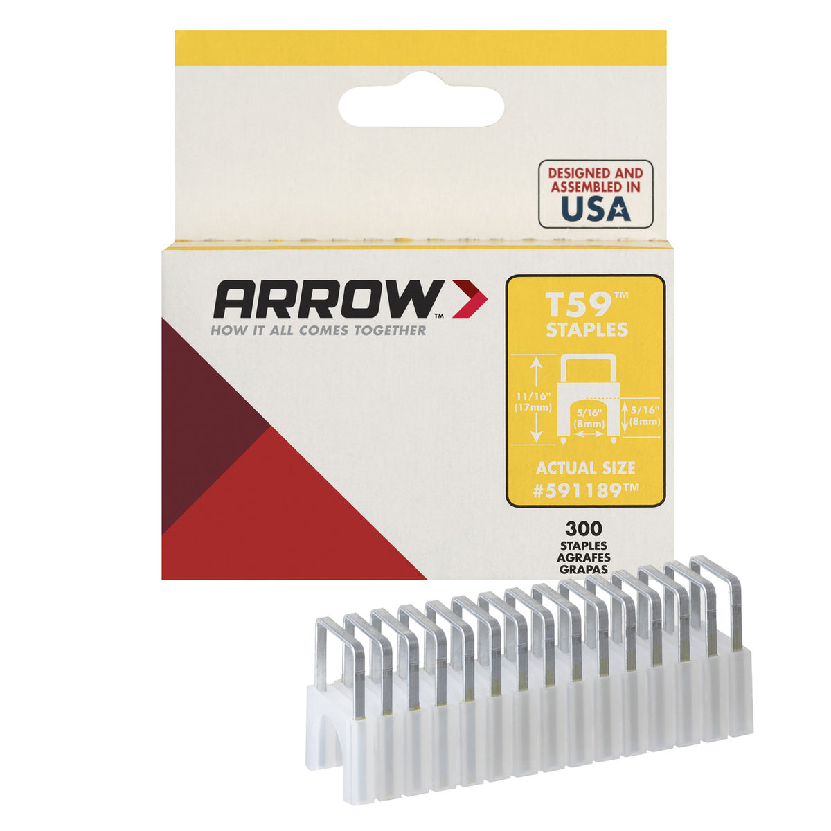 Cavaliers isolés transparents Arrow T59, 8 mm x 8 mm (5/16 po x 5/16 po), boîte de 300