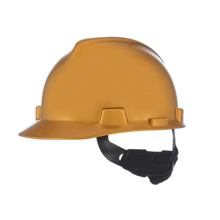 Casque de chantier à fentes MSA 10101854, style casquette, or métallisé