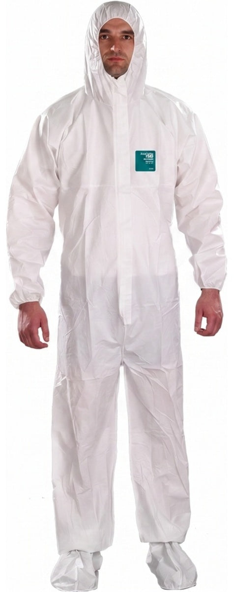 Combinaison jetable légère Ansell WH18-B-92-107 blanche avec capuchon et bottes intégrées