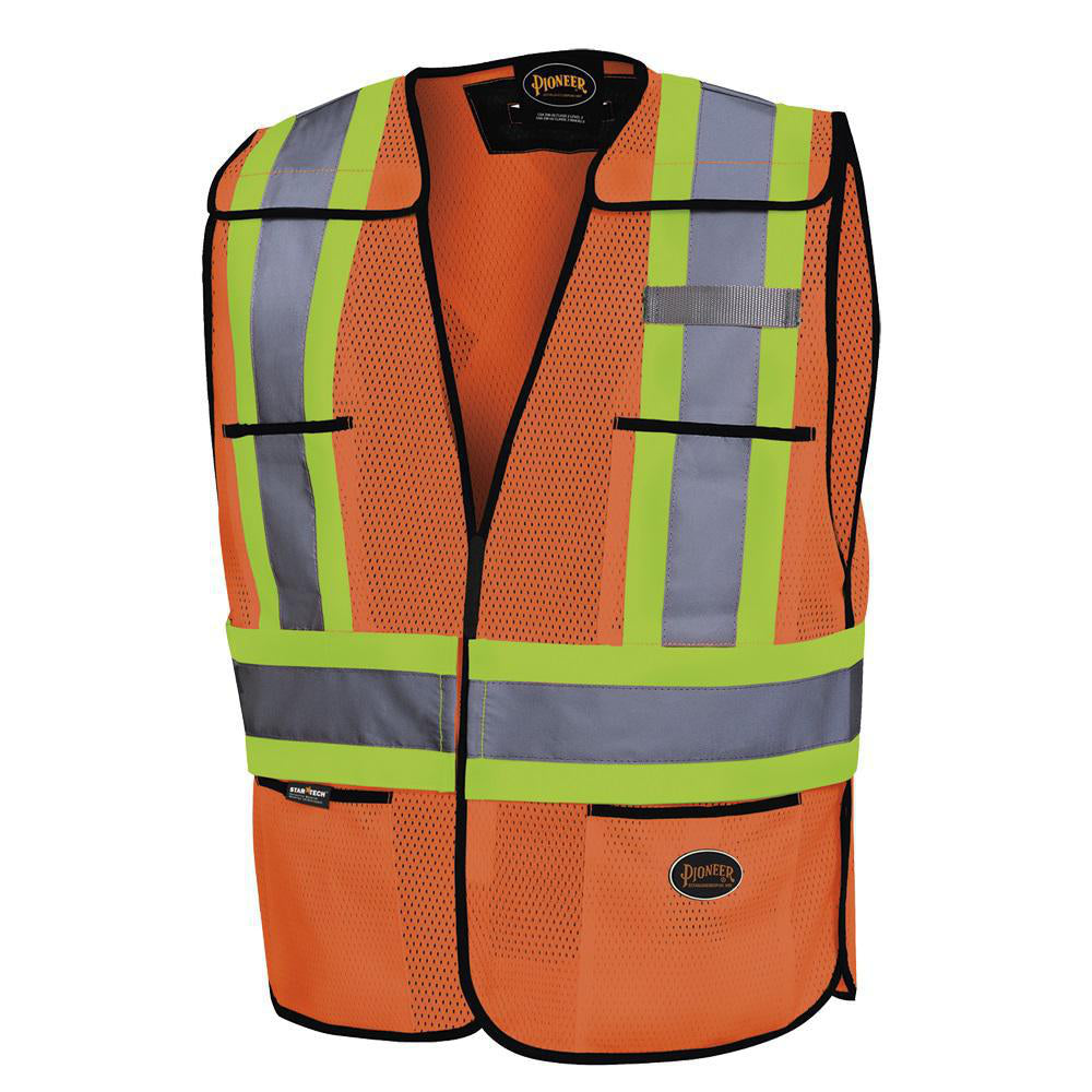 Veste de sécurité détachable Pioneer classe 2 en maille de polyester orange haute visibilité, taille unique
