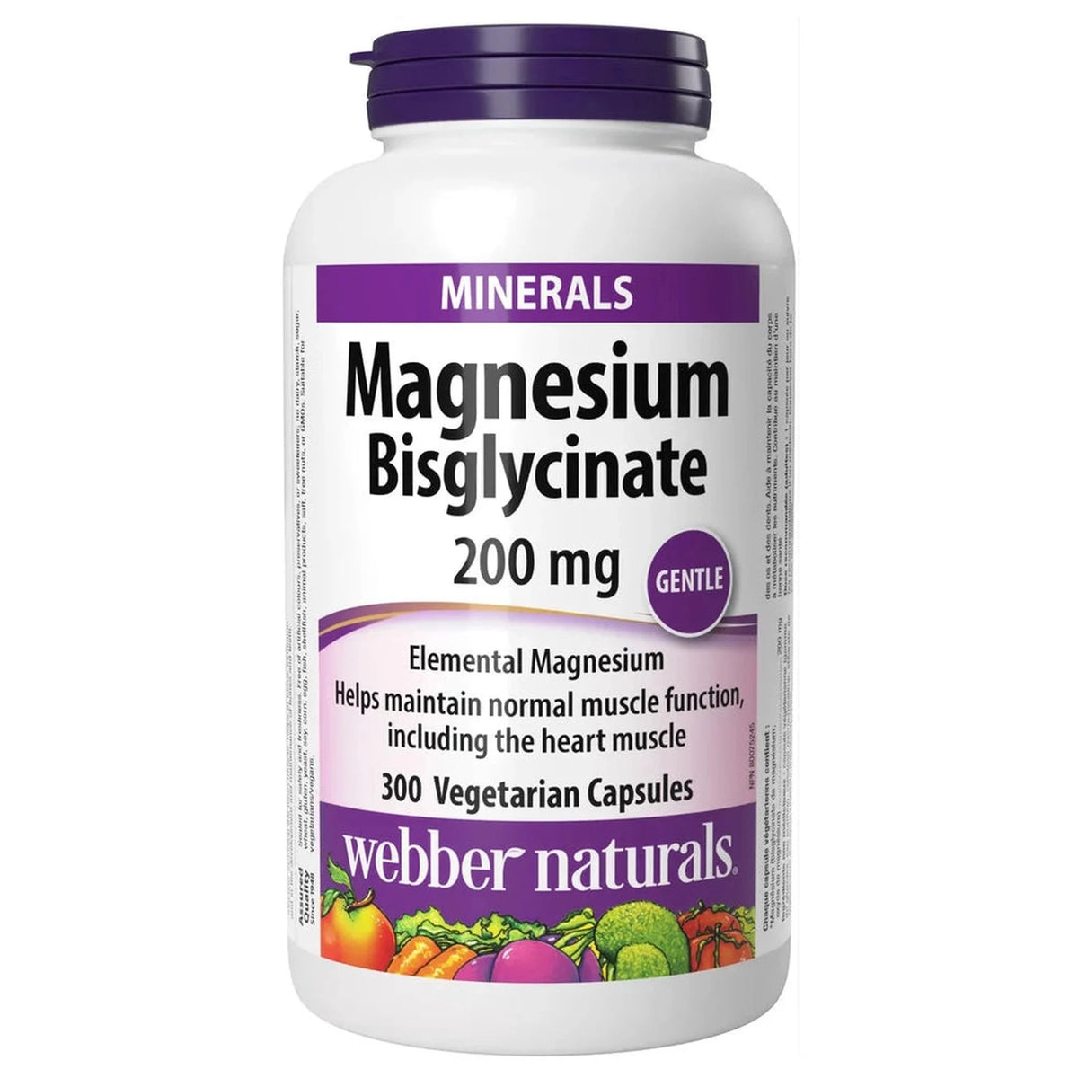Webber Naturals Magnesium Bisglycinate 200mg – 300 Capsules