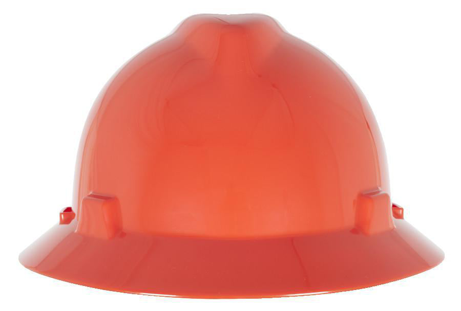 Casque de sécurité à fentes et bord complet MSA V-Gard, orange, suspension Fas-Trac III, ANSI Z89.1 / CSA Z94.1 (496075)
