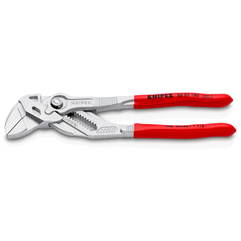 Clé-pince Knipex 86 03 180, 7 po (180 mm), chromée, poignées gainées de plastique