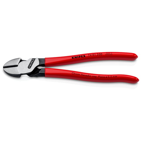 Pince coupante de côté à forte démultiplication Knipex 74 01 200, 200 mm
