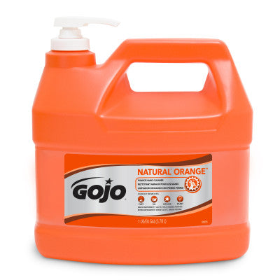 Nettoyant abrasif pour les mains GOJO Natural Orange, bouteille à pompe de 3,78 L (1 gal US)