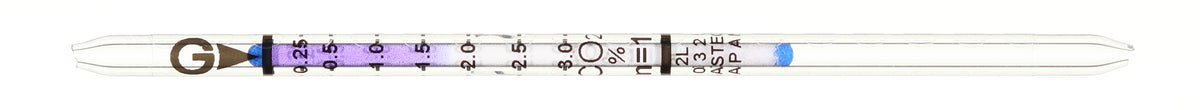Tube détecteur CO2 Gastec n° 2L, 0,13–6 %, boîte de 10