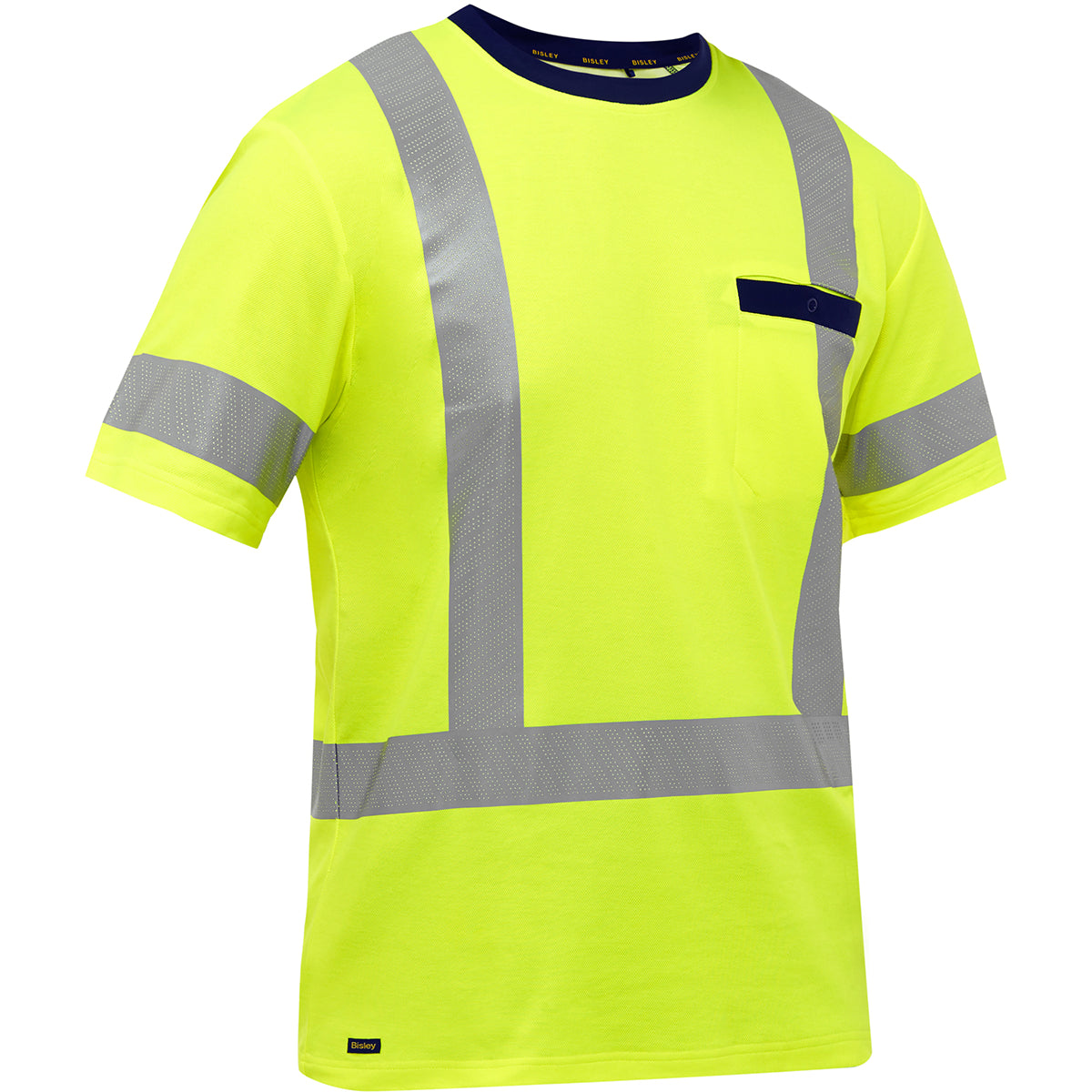 T-shirt à manches courtes haute visibilité PIP 313M1118X, dos en X, jaune