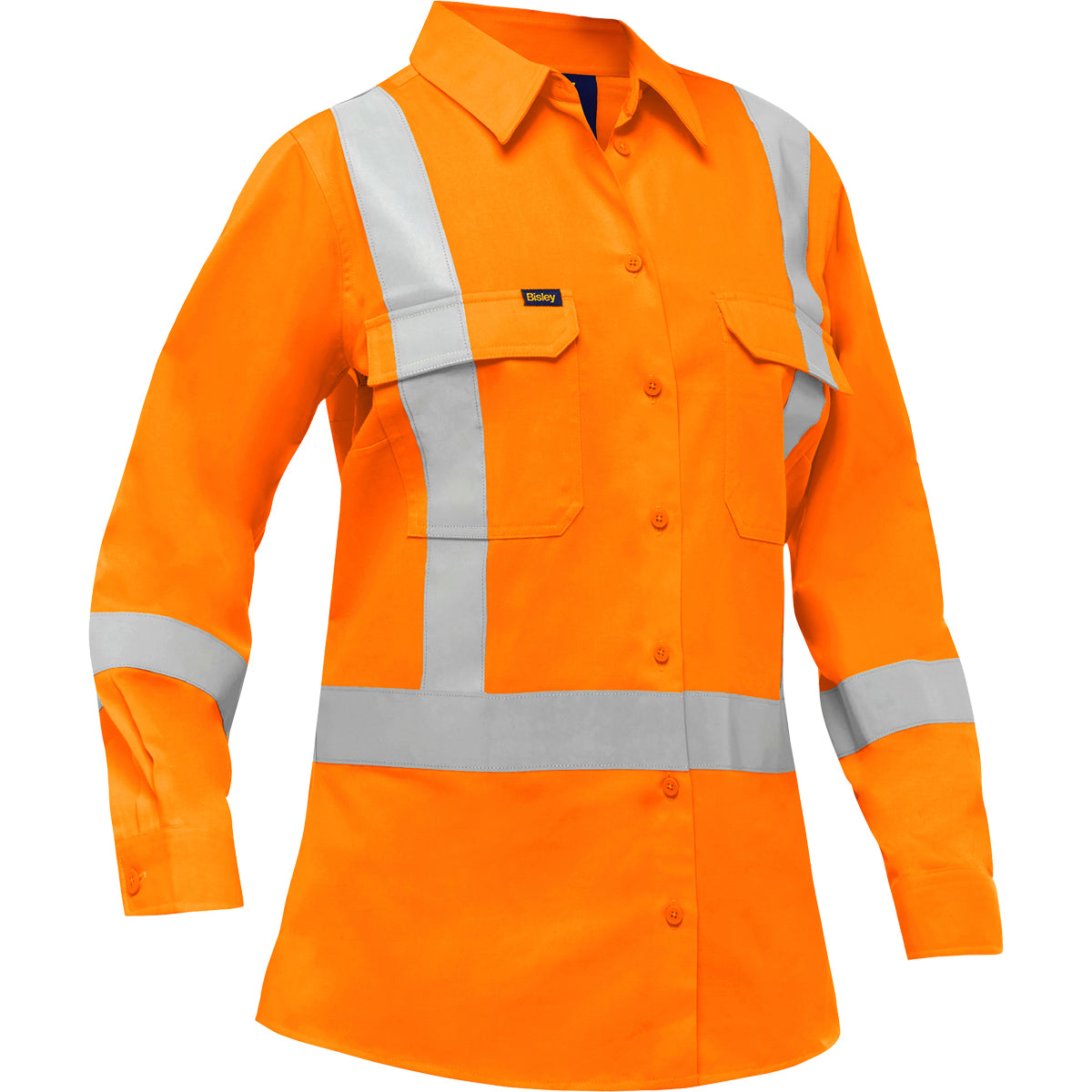 Chemise de travail pour femme à manches longues PC313W6166X, orange haute visibilité, Bisley