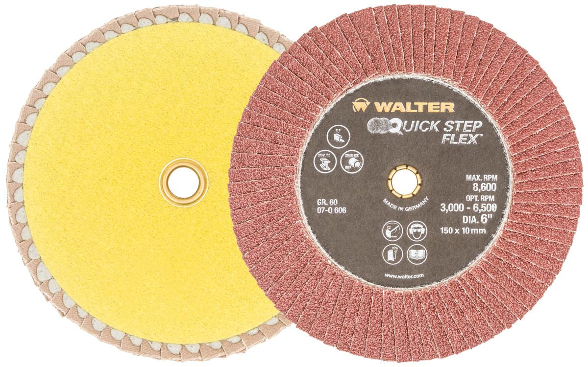 Disque à lamelles Walter 07-Q606, 6 po, grain 60 (moyen), zircone-alumine