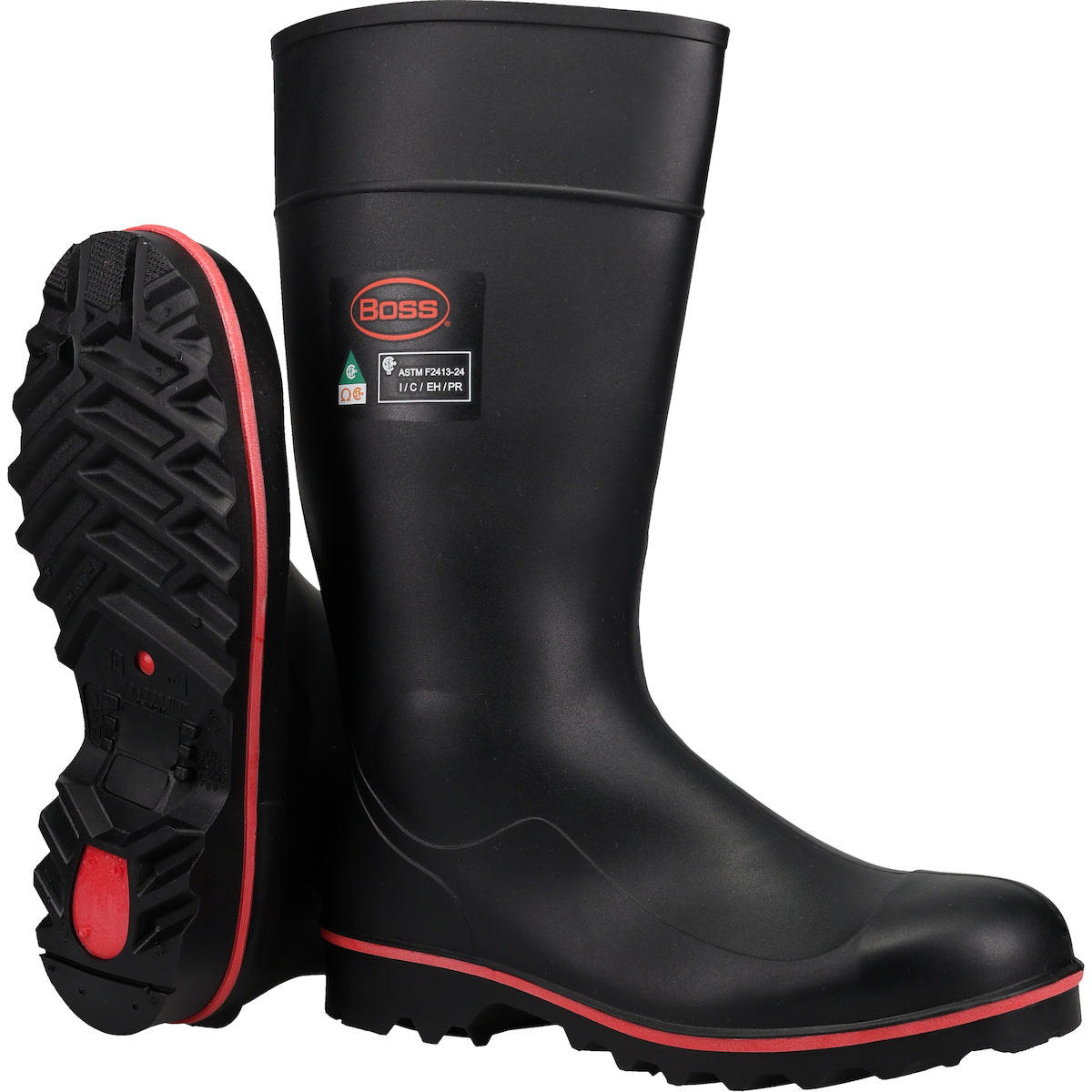 Botte Boss Footwear 383-835-FN64 en PVC/Polyblend, embout acier extra large, noire