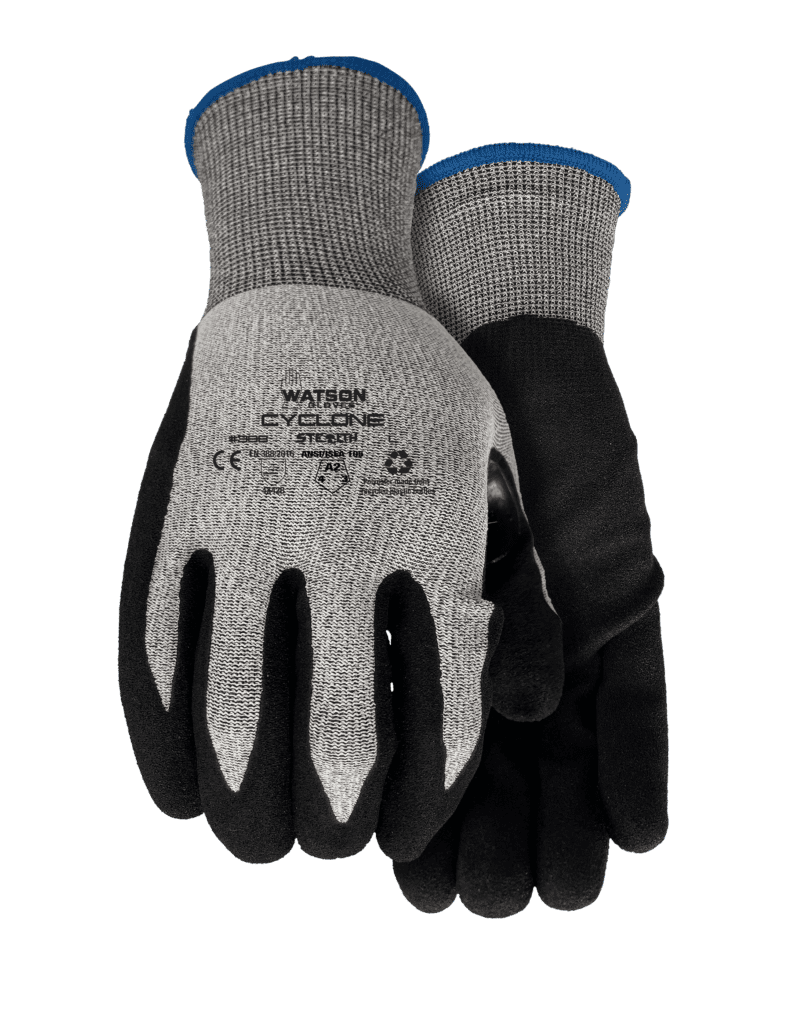 Gants enduits résistants à la coupure Watson Gloves 388, tricot gris avec paume nitrile sablée noire