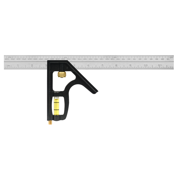 Équerre combinée pouces/métrique en acier inoxydable Johnson Level 400EM, 12 po