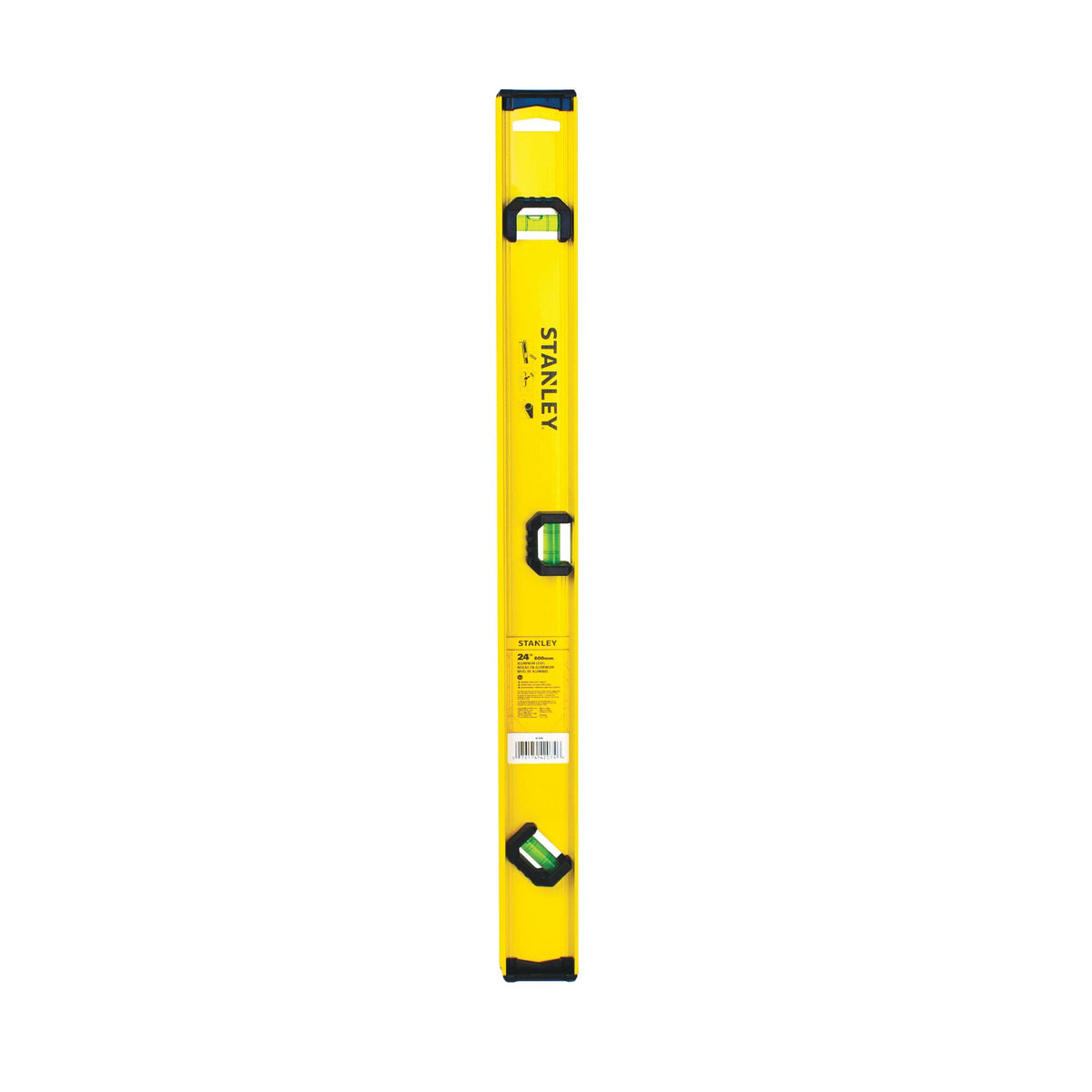 Niveau en I Stanley 42-074 en aluminium, 3 fioles, 24 po (600 mm)