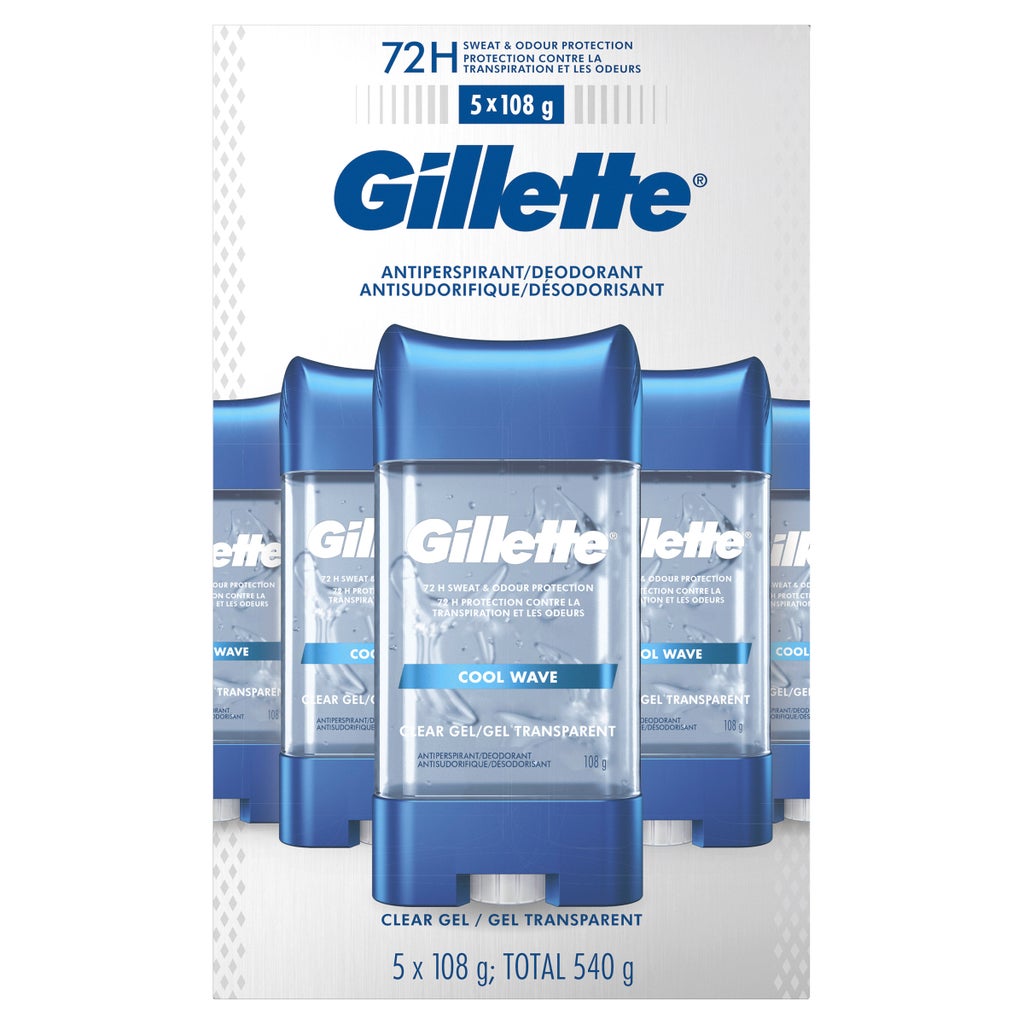Gillette deodorant (clear gel, multi-pack box)