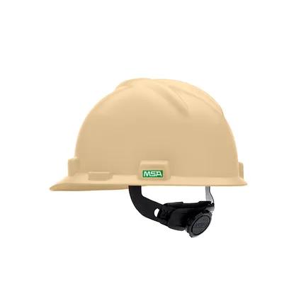 Casque de chantier à fentes MSA 495856, style casquette, beige clair