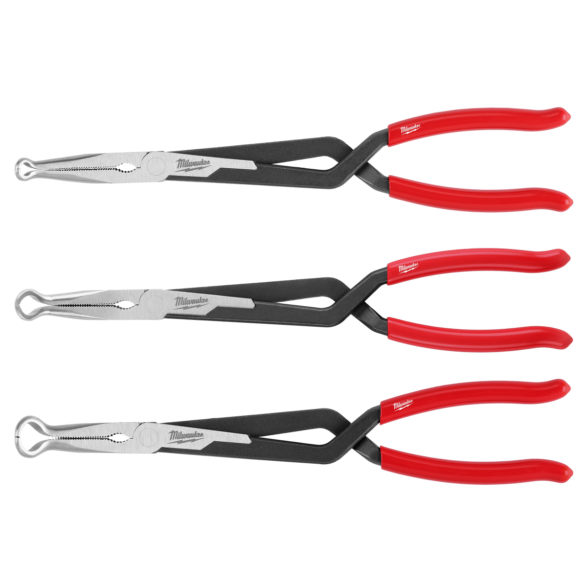 Jeu de 3 pinces à tuyaux à long rayon d’action Milwaukee 48-22-6563, 13 po