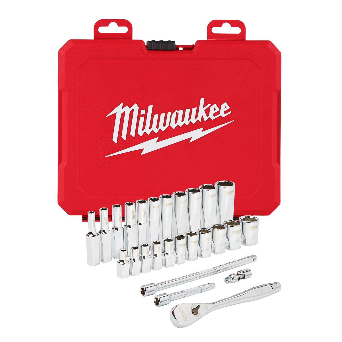 Jeu de cliquet et douilles en pouces Milwaukee 48-22-9404, 26 pièces, entraînement 1/4 po