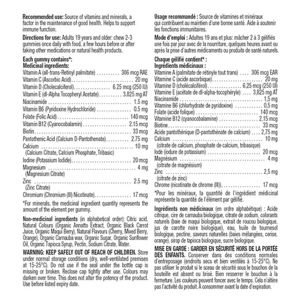Kirkland Signature Multivitamines Adultes – 250 Gommes