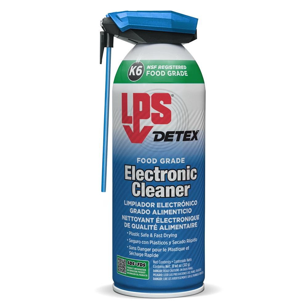Nettoyant pour électronique de qualité alimentaire LPS DETEX, NSF K6, aérosol de 312 g (11 oz poids)