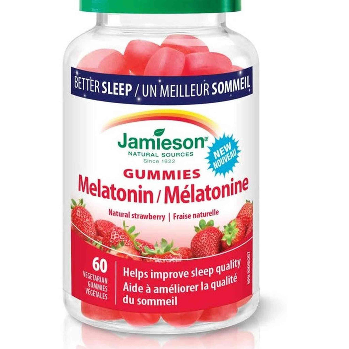 Jamieson Melatonin 2.5mg Gummies Strawberry Flavor – 60 Gummies