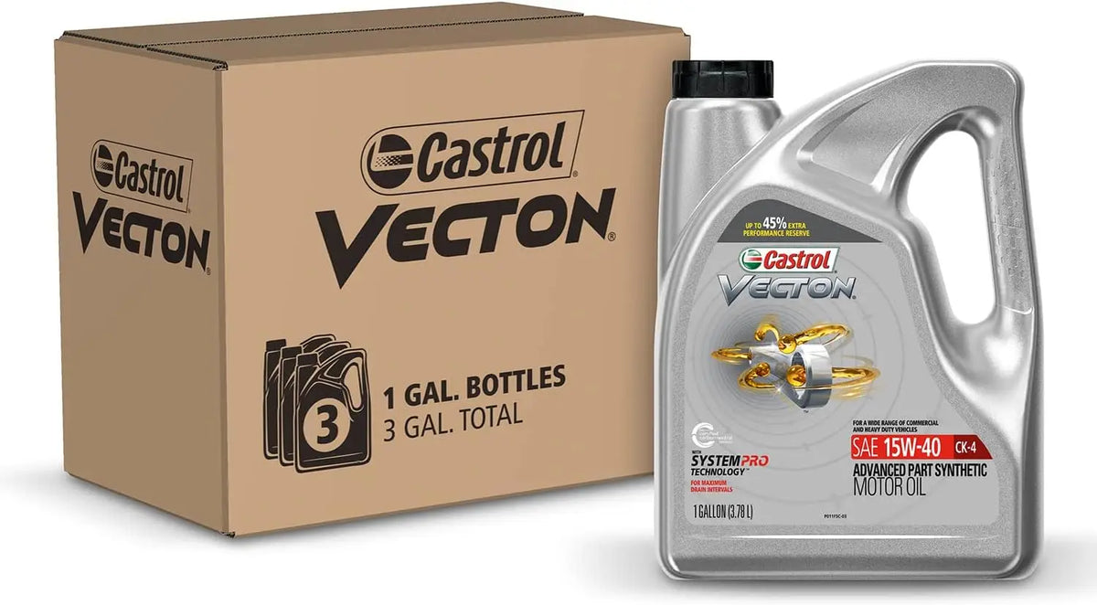 Huile moteur diesel Vecton CK-4 15W40 (3×3.785L) – Castrol