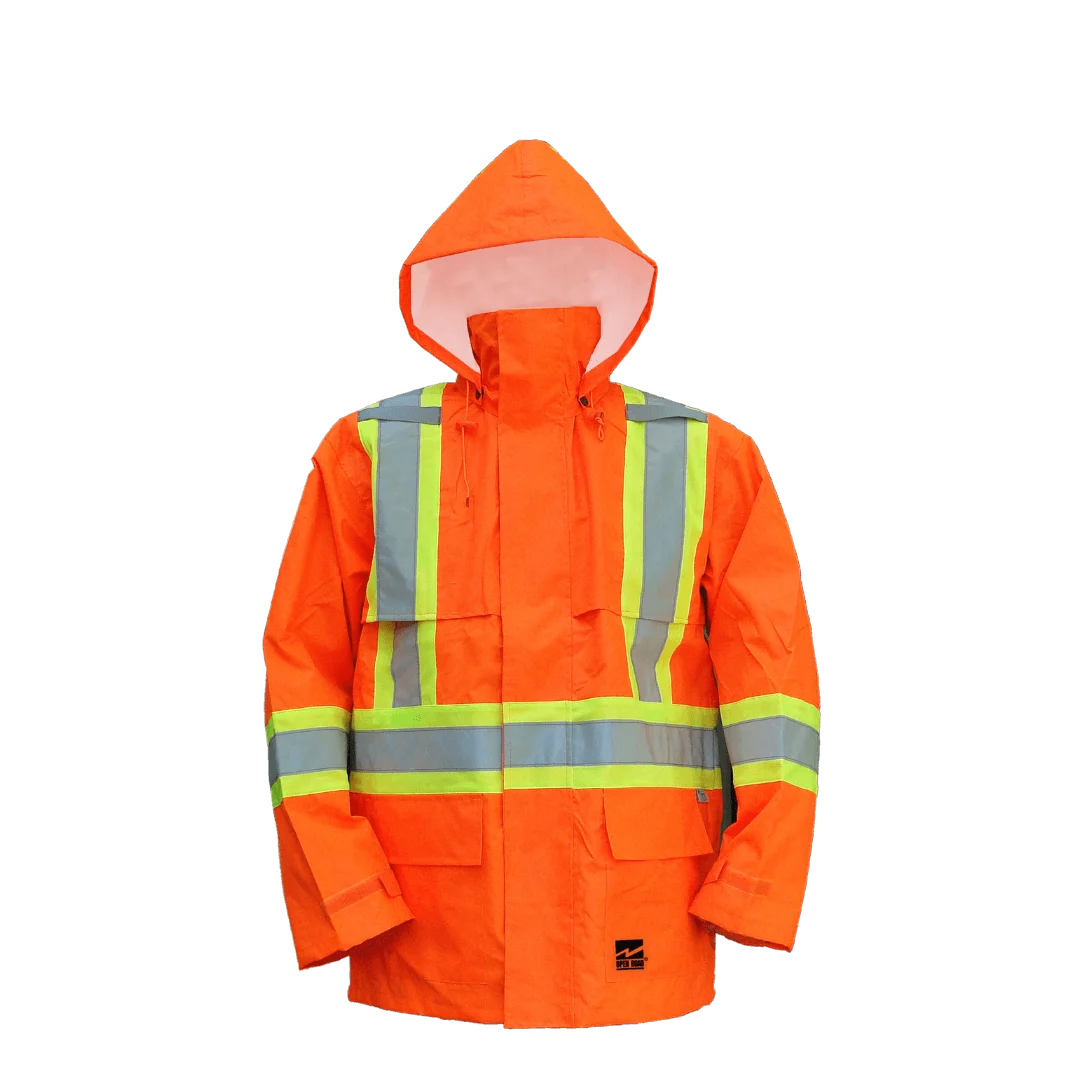 Veste de pluie Viking 6323JO à capuchon amovible, orange, 150 deniers