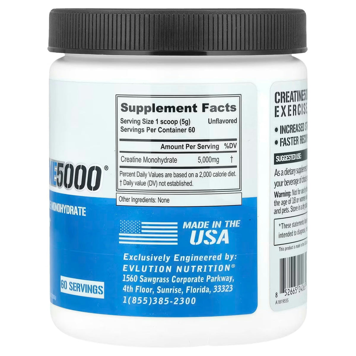 Creatine Monohydrate 5000 EVL Nutrition - 300g