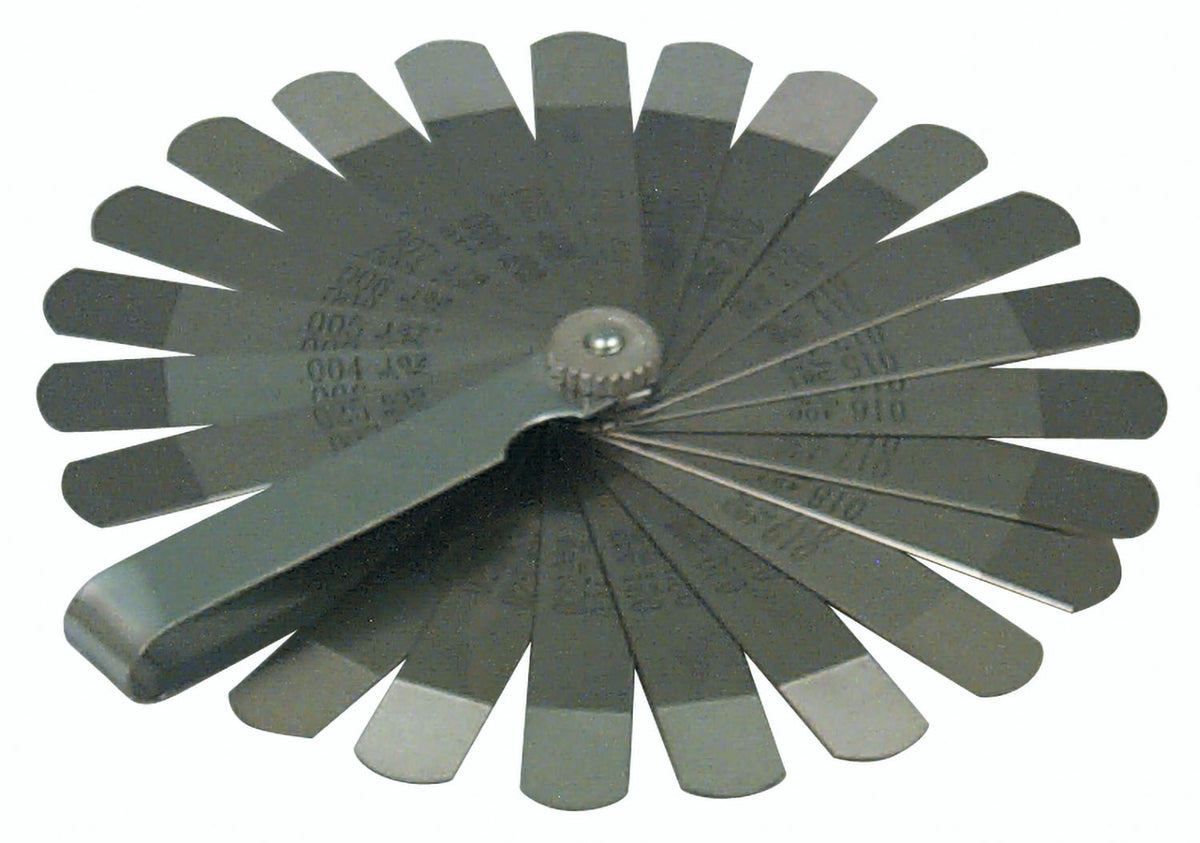 Jauge d'épaisseur passe/ne-passe-pas Lisle 68150, 22 lames en acier, .004-.027 po (0,102-0,686 mm)
