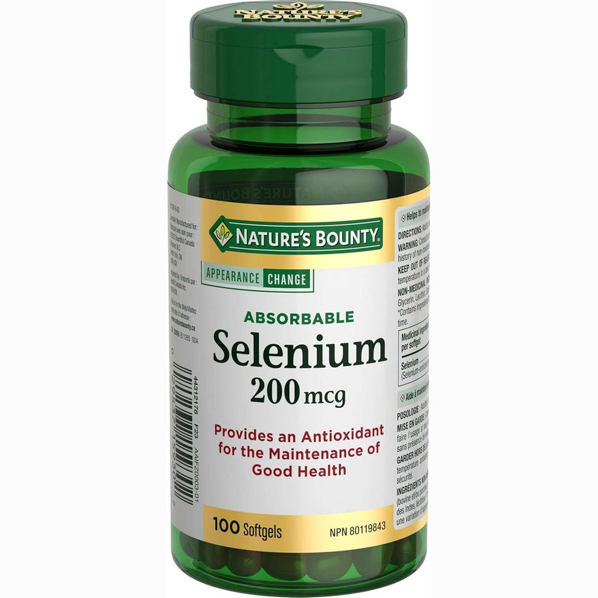 Nature's Bounty Sélénium Absorbable 200mcg – 100 Gélules Molles