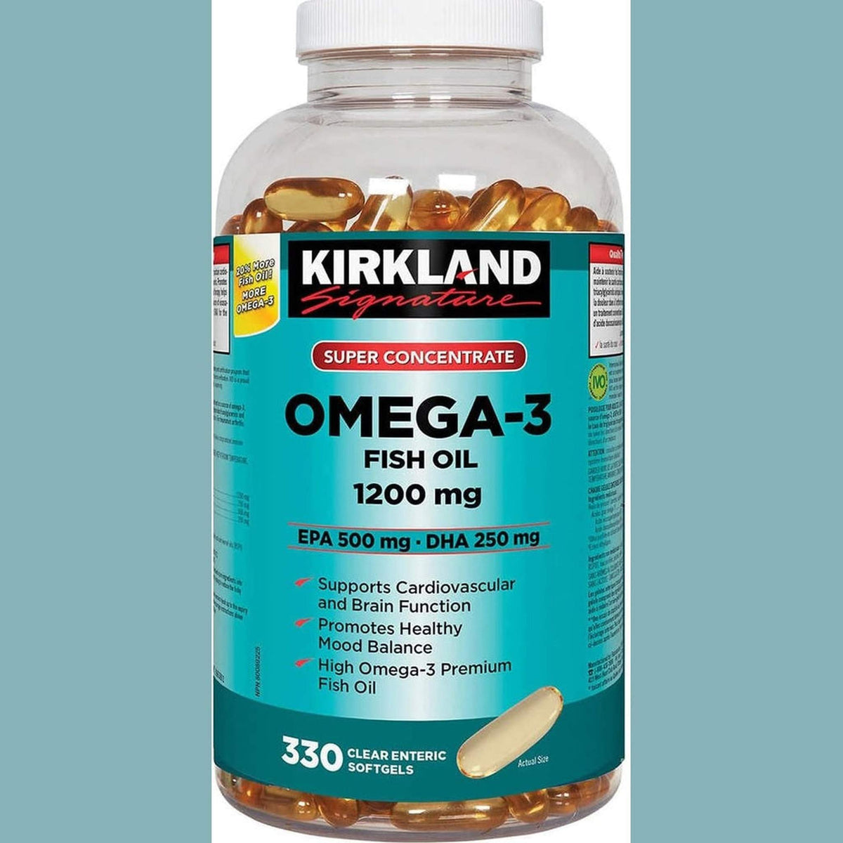 Kirkland Signature Omega-3 1200mg Super Concentrate – 330 Softgels