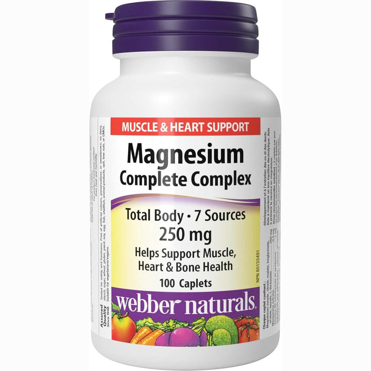 Webber Naturals Magnesium Complete Complex 250mg – 7 Sources – 100 Caplets