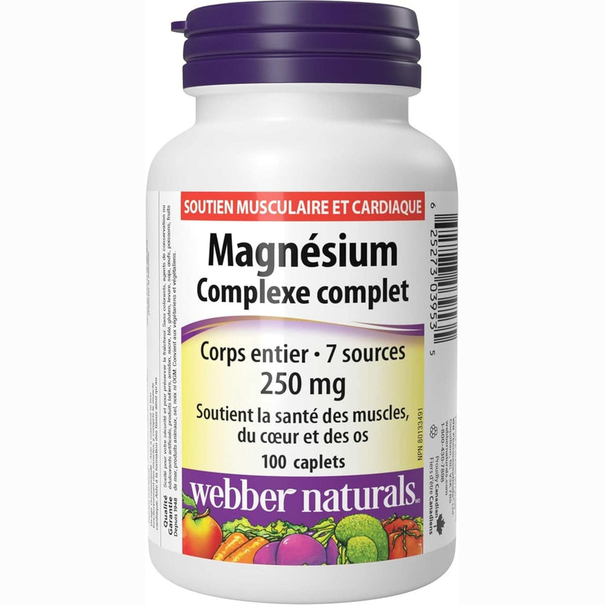 Webber Naturals Magnesium Complete Complex 250mg – 7 Sources – 100 Caplets