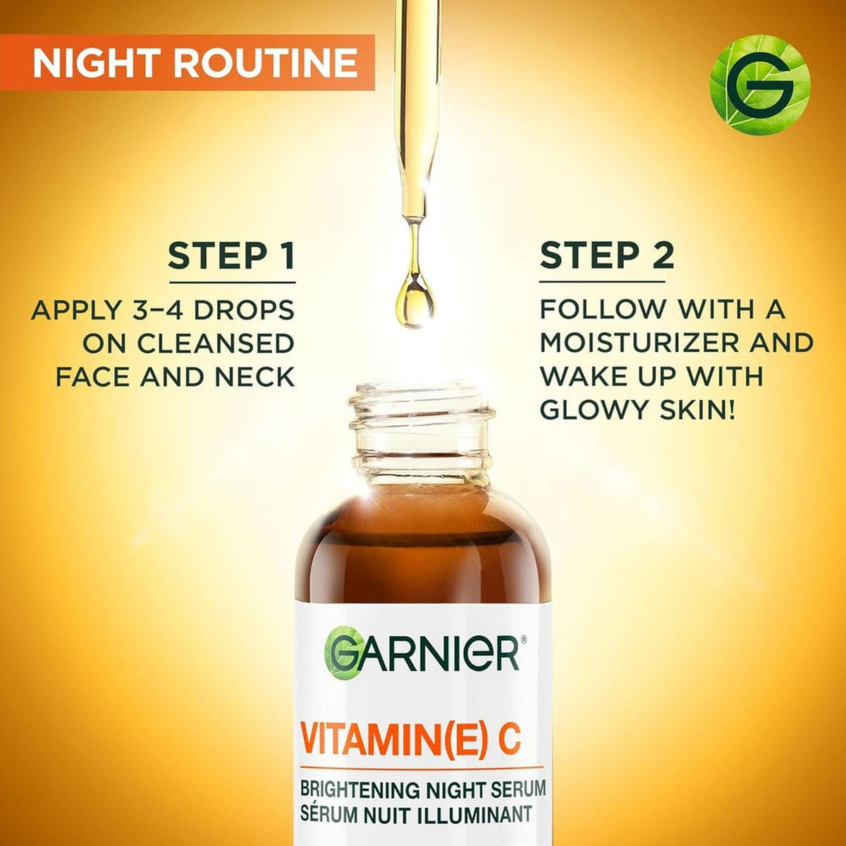 Garnier Sérum Nuit Vitamine C - Régénération & Éclat