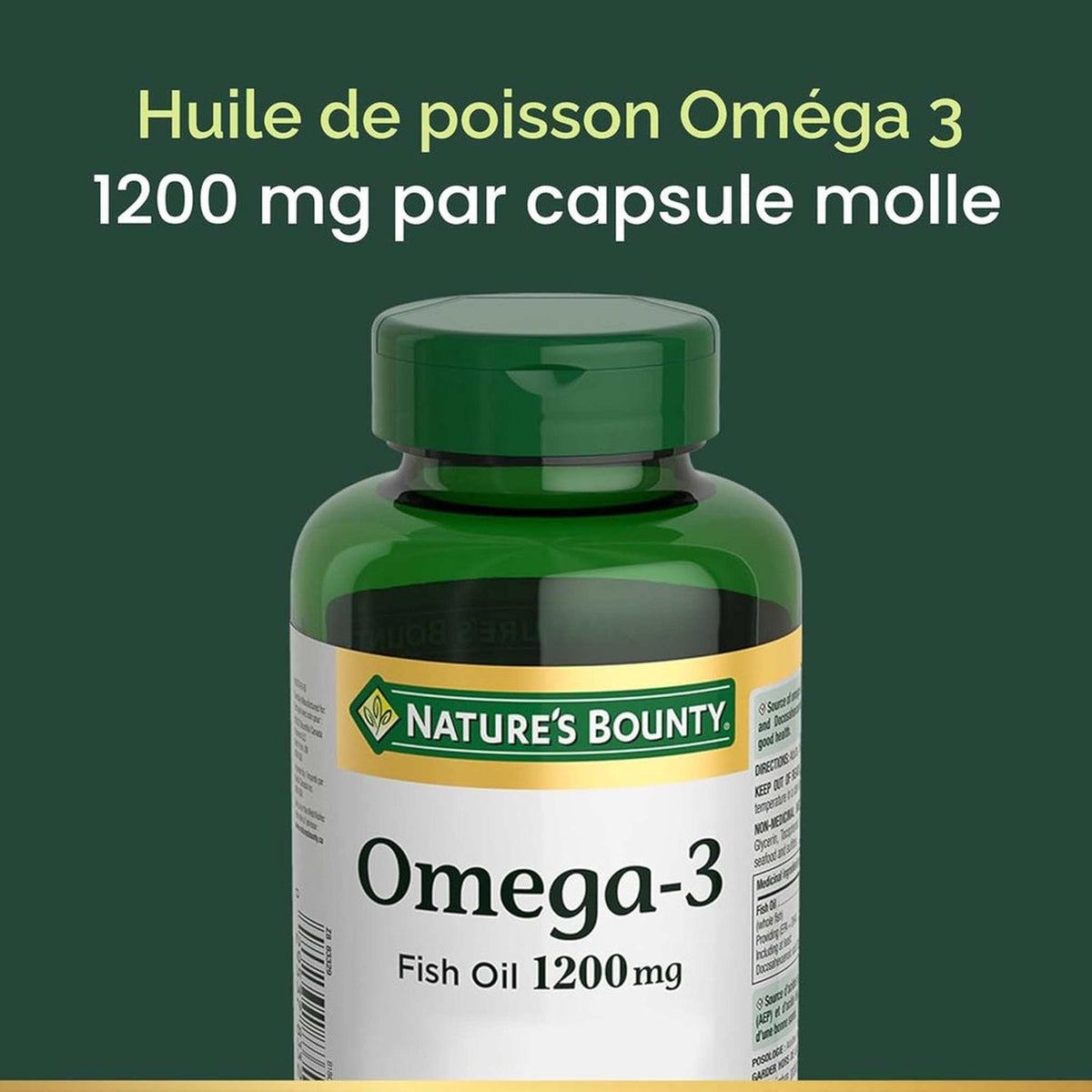 Nature's Bounty Huile de Poisson Omega-3 1200mg – 120 Gélules Molles