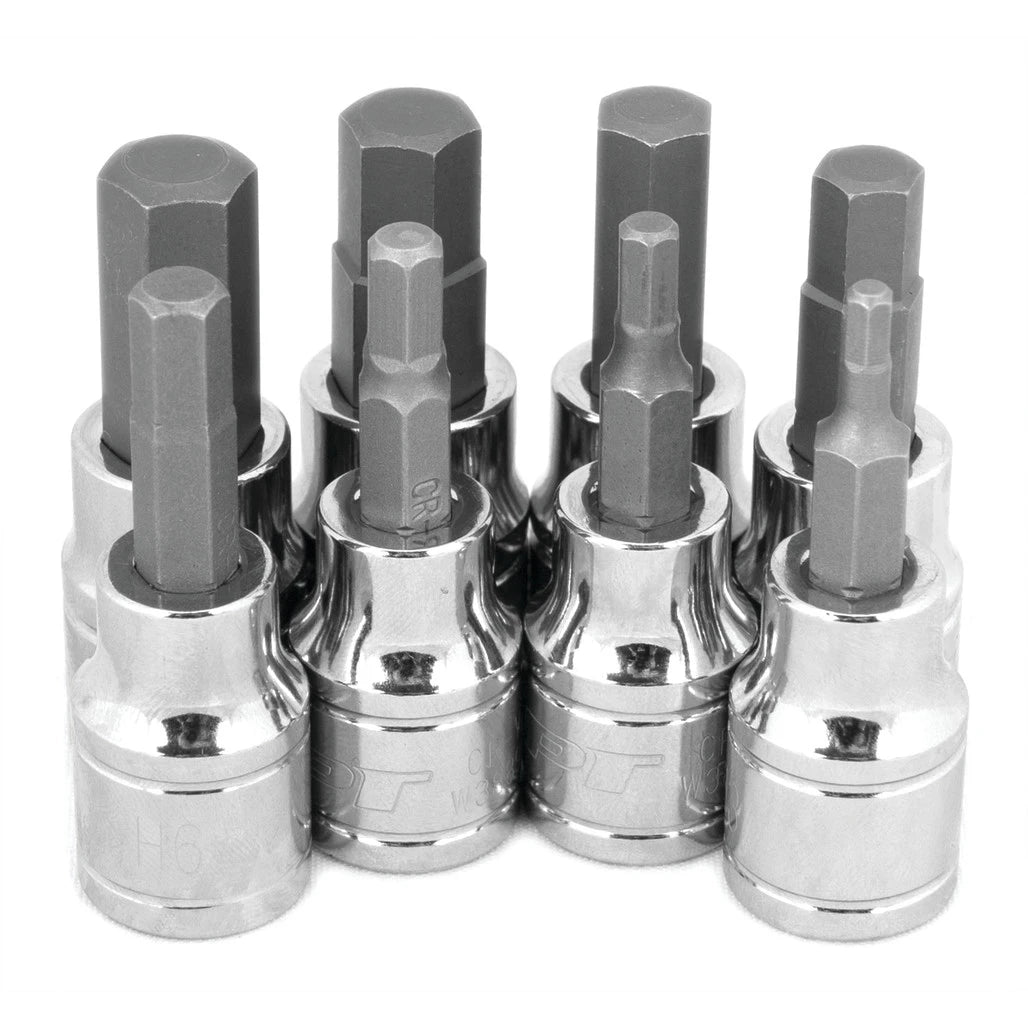 Jeu de douilles à embout hexagonal métrique Performance Tool W38890, 8 pièces, 3/8 po
