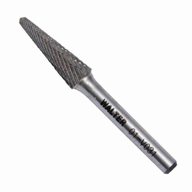 Fraise rotative en carbure Walter 01V031 SL-3, angle inclus de 14°, taille double, queue 1/4 po