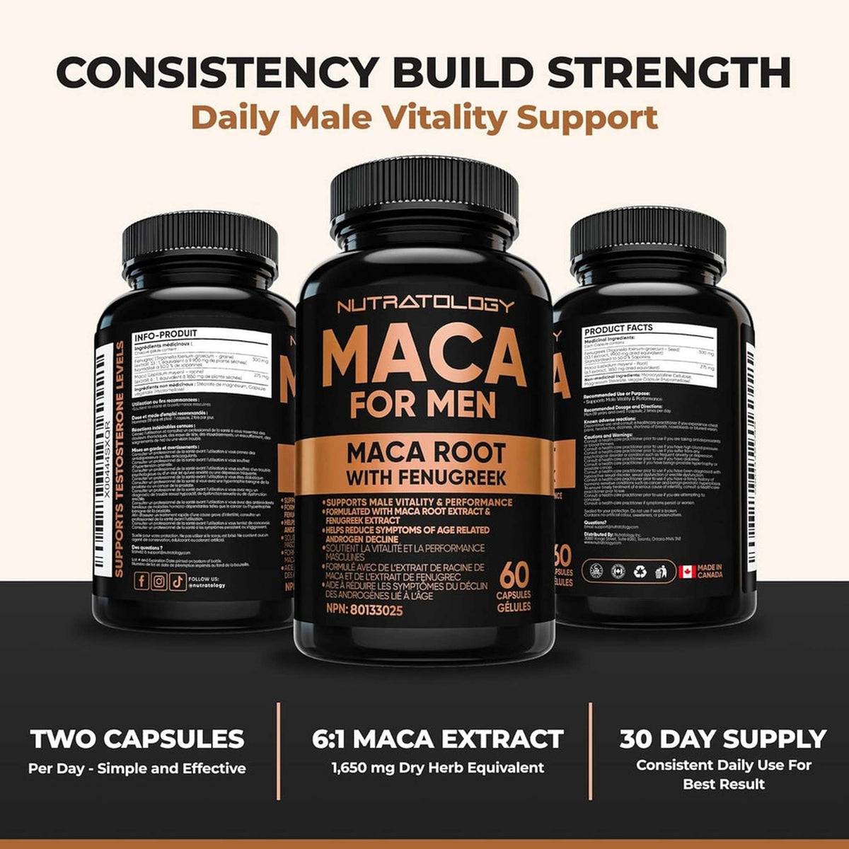 Maca pour Homme avec Fenugreek – 60 Capsules