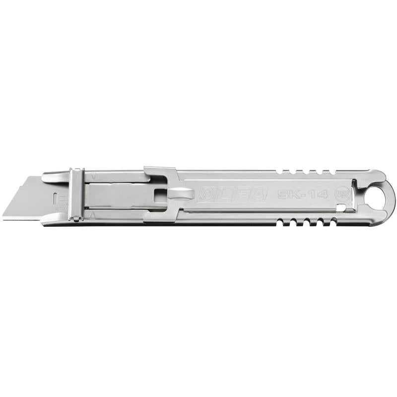 Couteau de sécurité auto-rétractable en acier inoxydable Olfa SK-14, semi-automatique