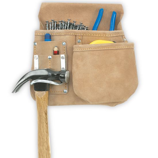 Tablier de demi-taille de charpentier Kuny's AP-719, cuir fendu