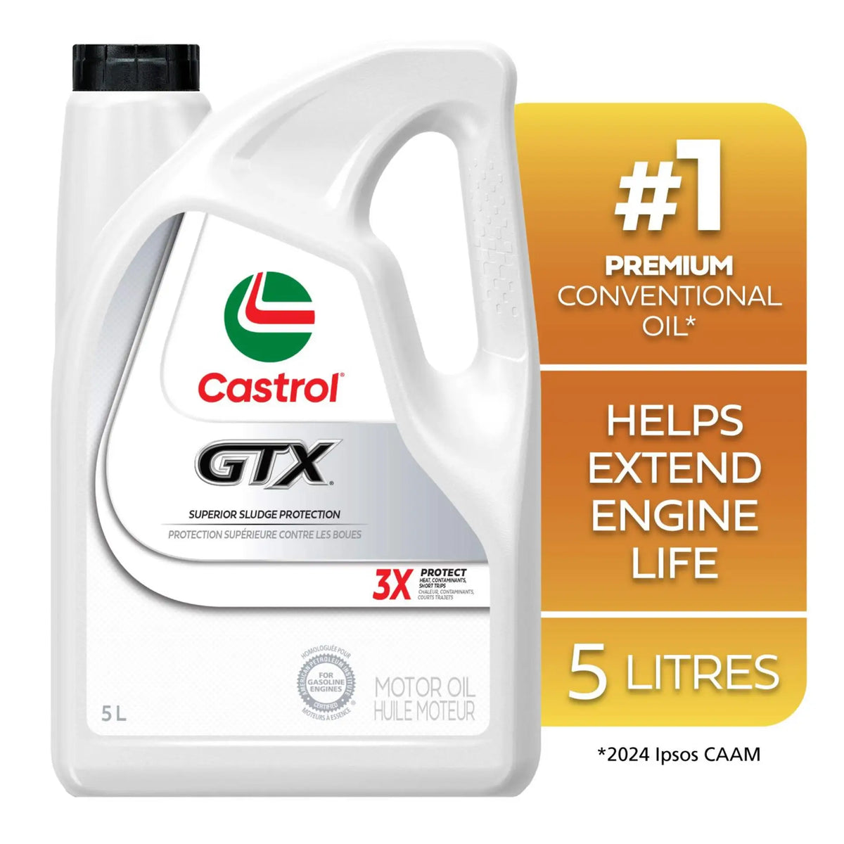 Huile moteur Castrol GTX ultraclean 5W-30, 5 L