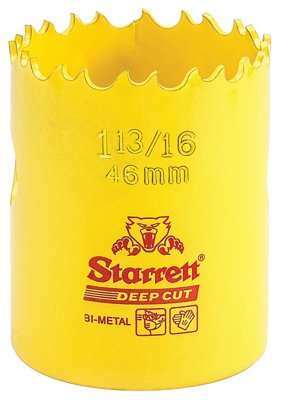Scie cloche bimétal à coupe profonde Starrett DCH1136-G, 1-13/16 po (46 mm)