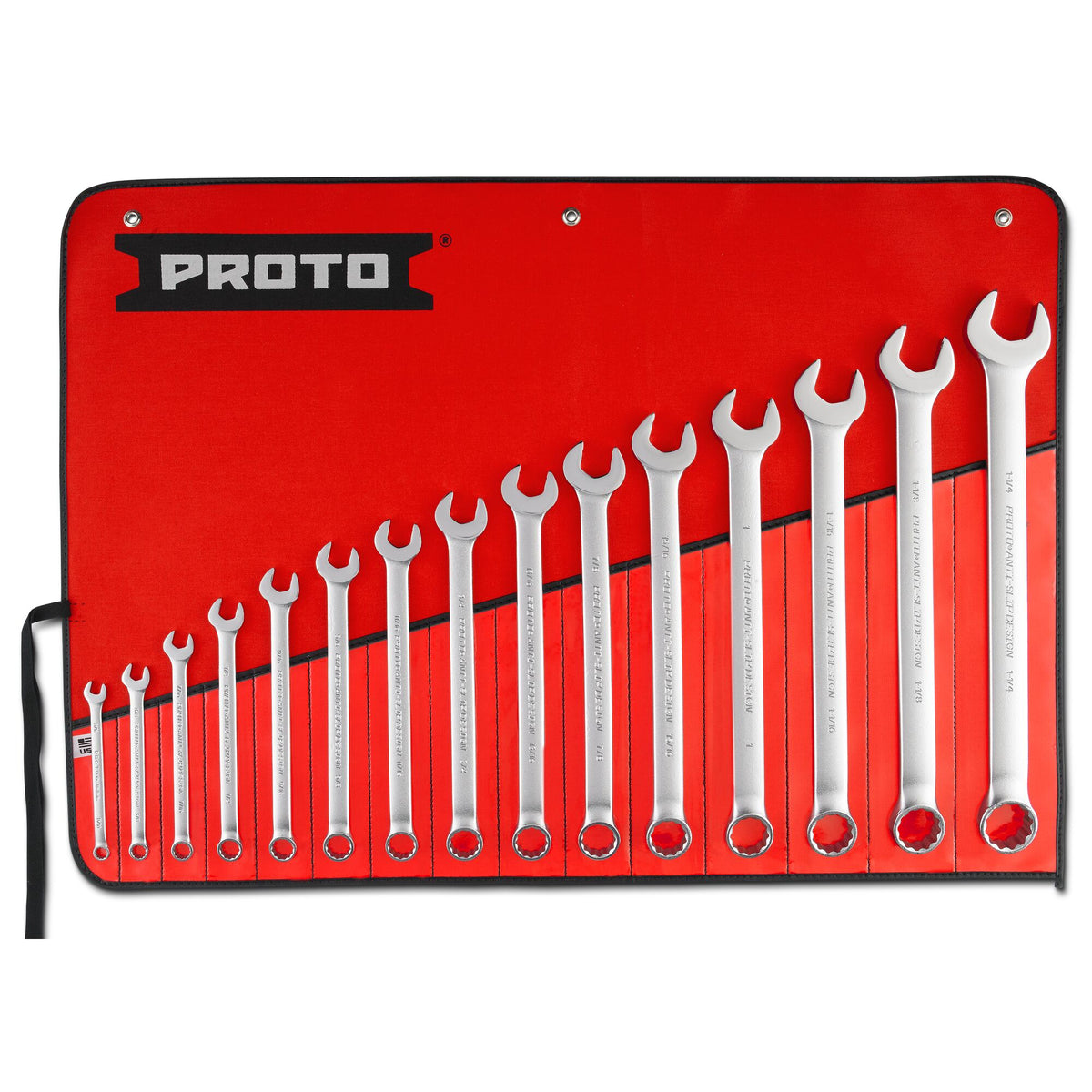 Jeu de 15 clés mixtes 12 pans en pouces Proto J1200FASD, satinées