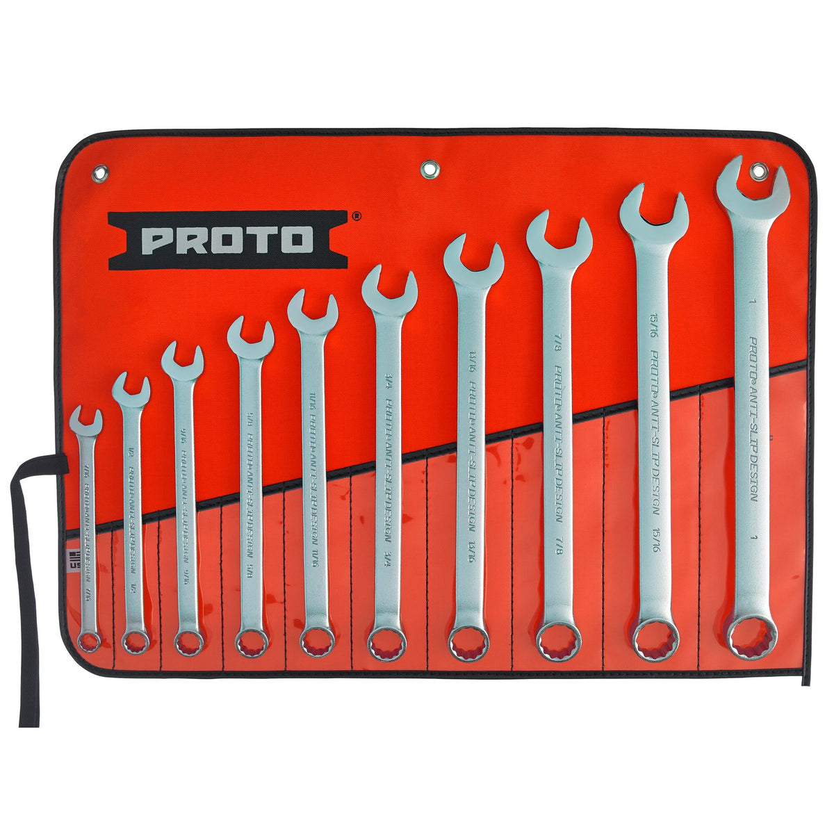 Jeu de 10 clés mixtes 12 pans en pouces Proto J1200GASD, satinées