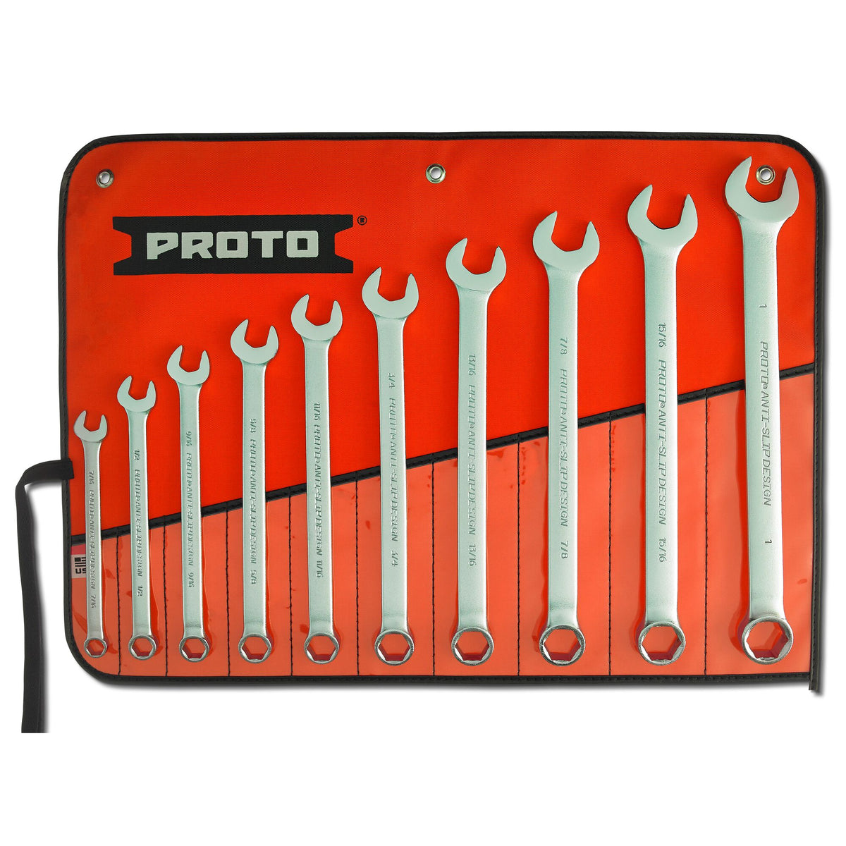 Jeu de 10 clés mixtes 6 pans en pouces Proto J1200GHASD, satinées