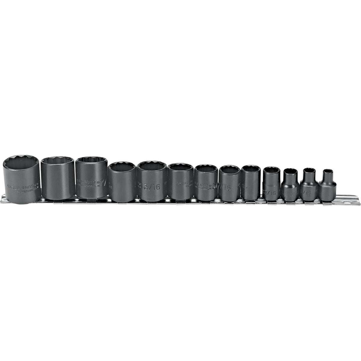 Jeu de douilles à 12 pans, oxyde noir Proto J52304, entraînement 3/8 po, 13 pièces