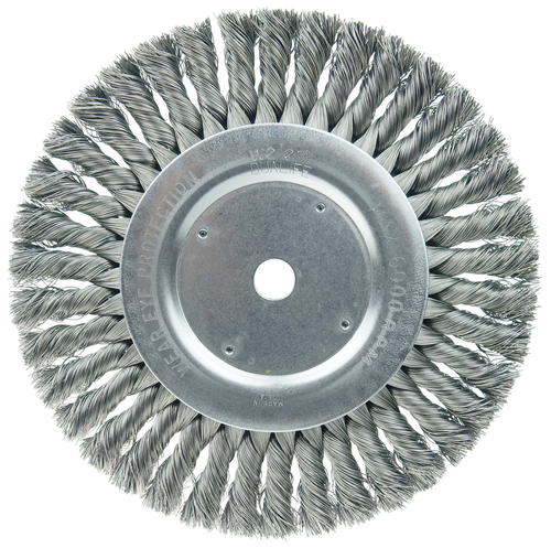 Brosse circulaire à fils torsadés noués Weiler 08155, 8 po, fil acier 0,023 po