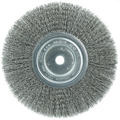Brosse circulaire à fils ondulés Weiler 01175, 8 po, face étroite, fil d’acier 0,014 po